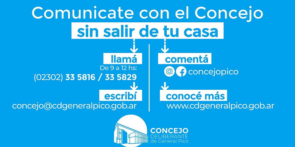 Alerta Máxima Sanitaria: El Concejo Deliberante recuerda sus medios de contacto